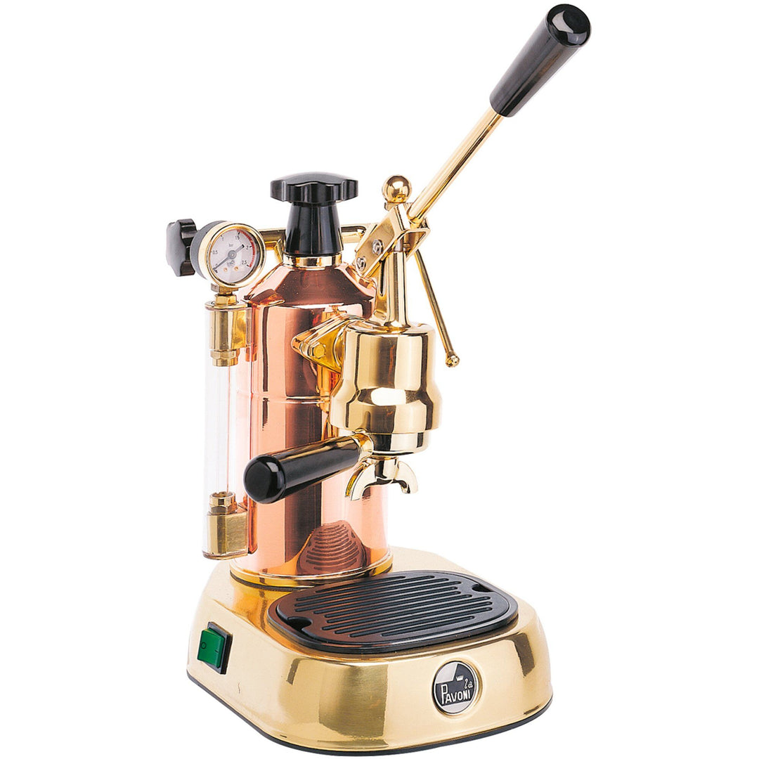 La pavoni La pavoni Professional Espressomaskin 1,6 liter Kobber, guld detaljer LPLPRG01EU – frontbillede (Espressomaskiner)