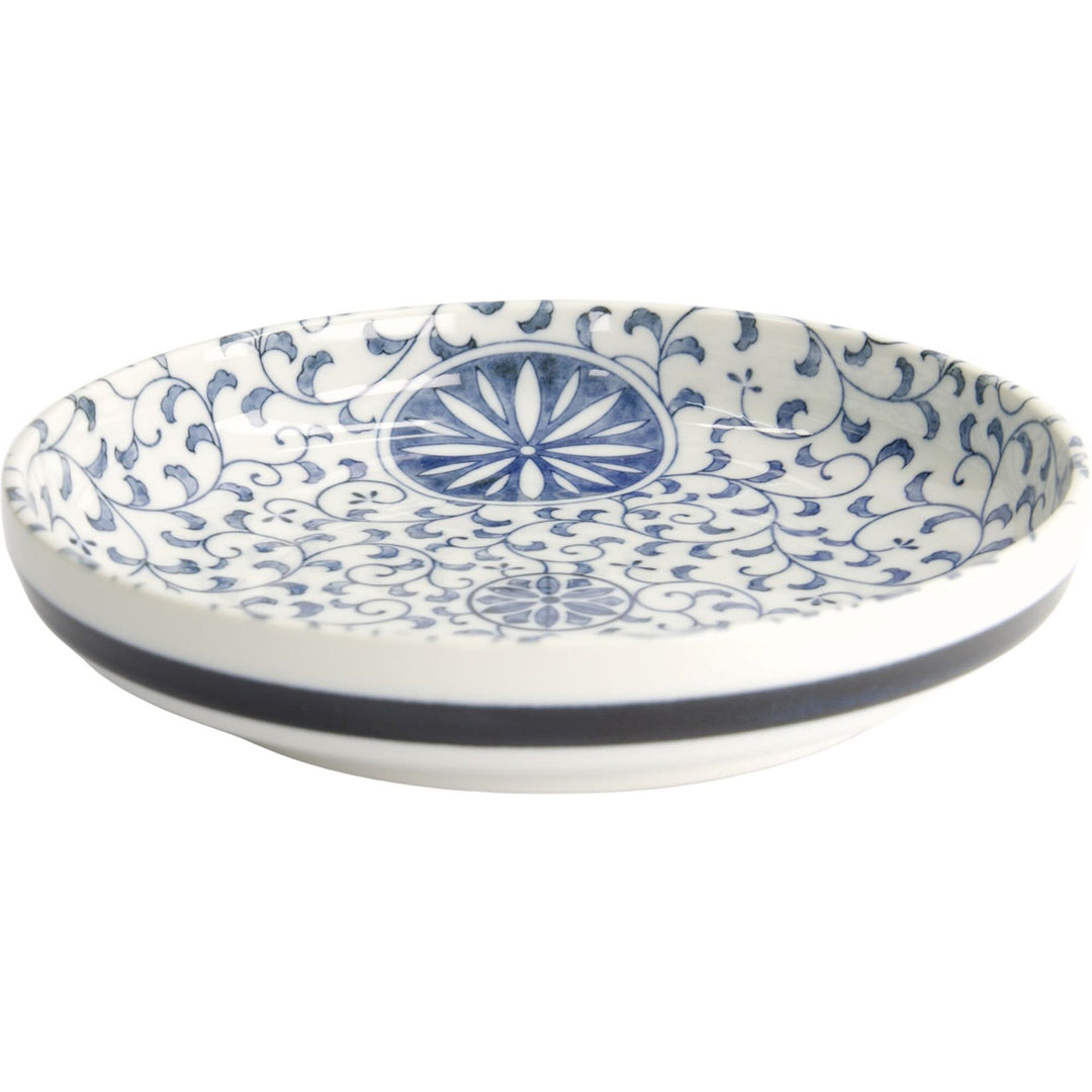 Tokyo design studio Tokyo design studio Marumon Sarasa pastatallerken Ø20 cm, blå/hvid ❤ vinkelbillede (Tallerkener)