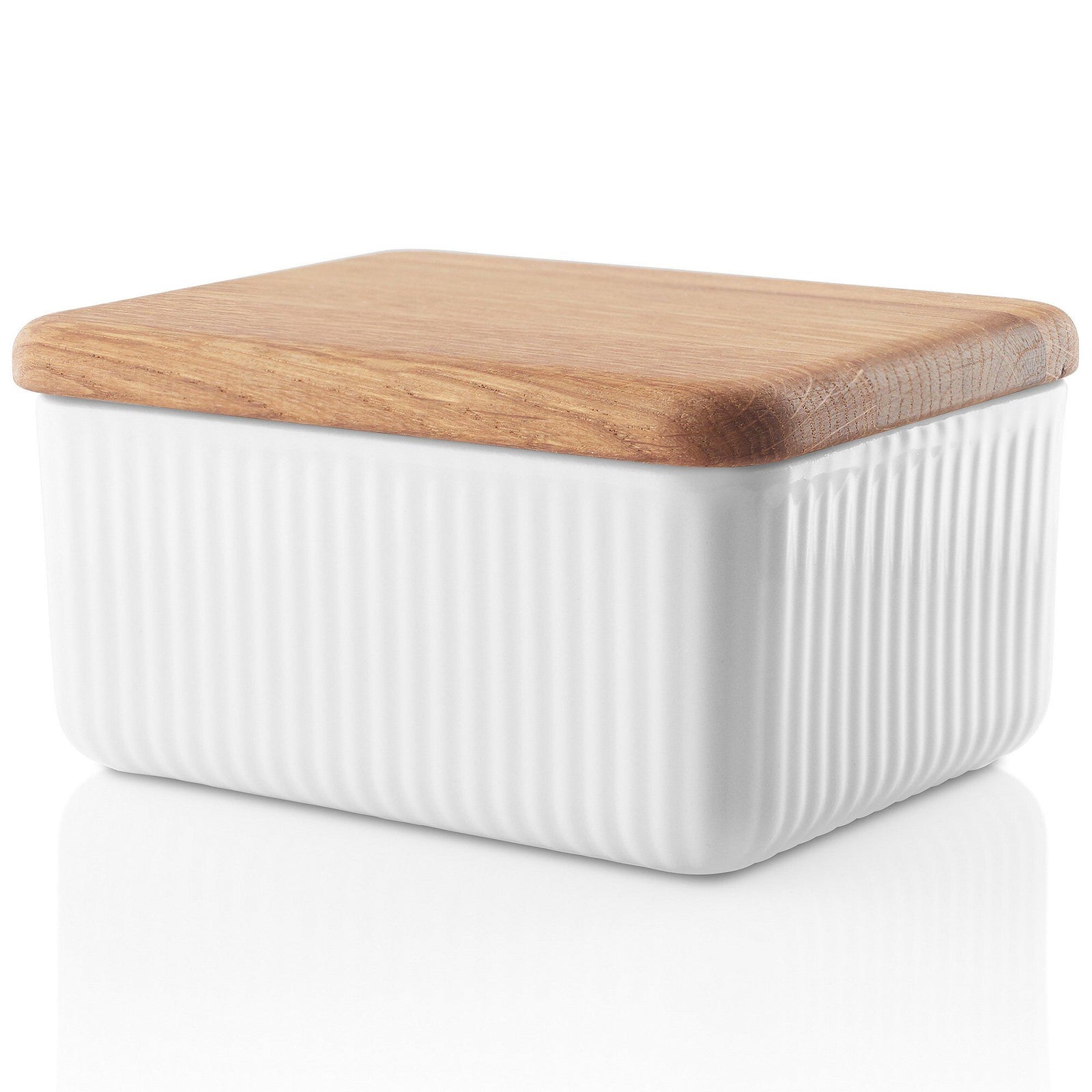 Eva trio Eva trio Legio Nova smørboks med låg, hvid – frontbillede (Låg)