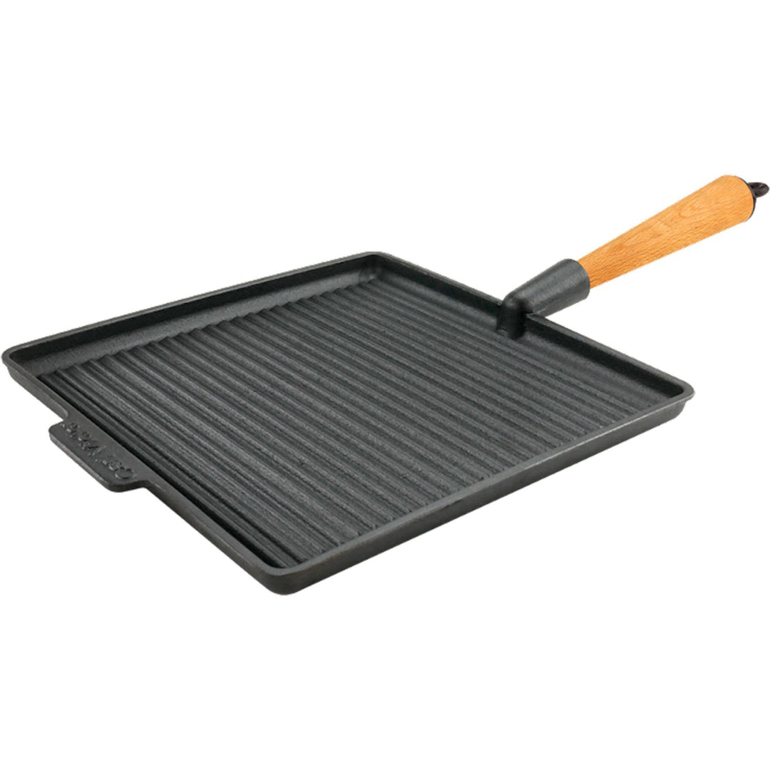 Carl victor Carl victor Firkantet støbejernsgrillpande 28, håndtag i bøg ❤ produktbillede (Grillpande)