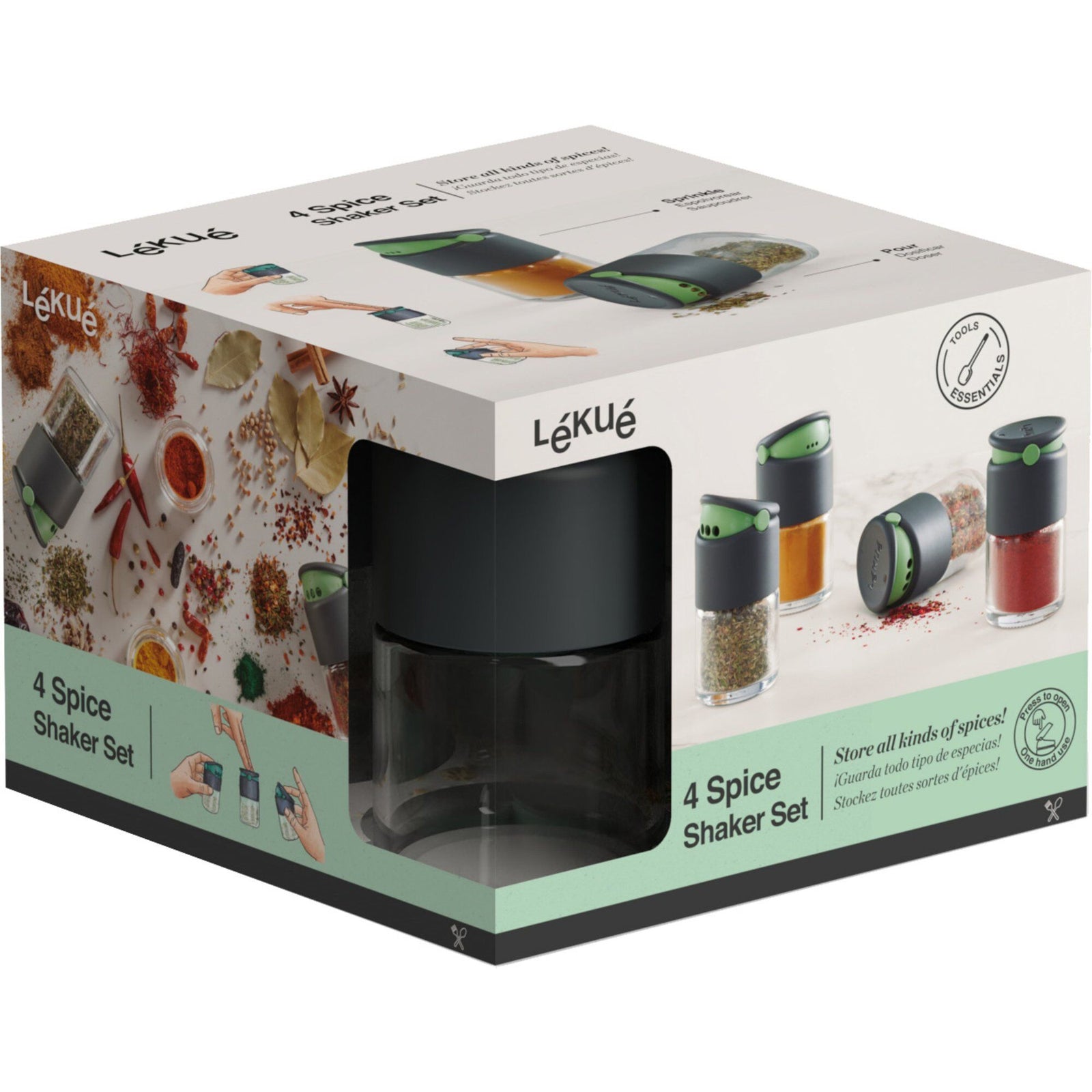 Lékué Lékué Spice Shaker Set ❤ billede i brug i kategorien Krydderbeholder