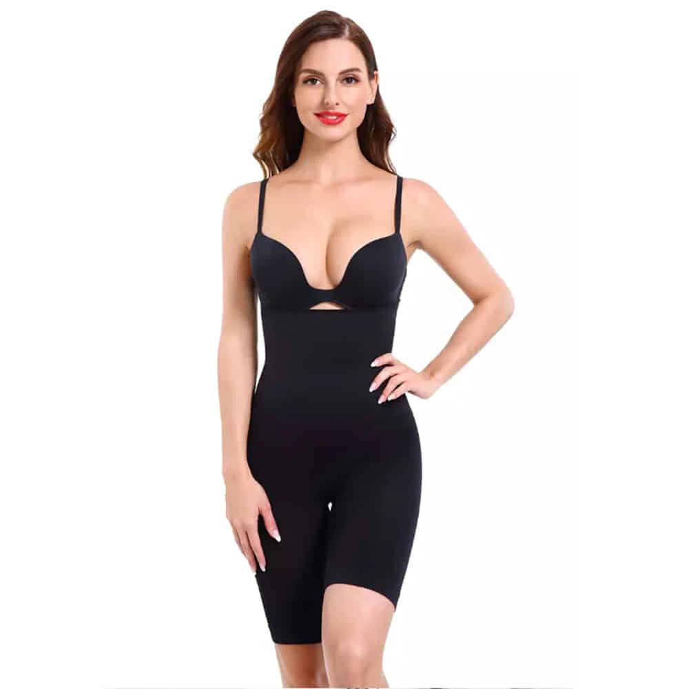 Shapewear Shorts m/høj talje Sort eller Beige Sort 4 XL