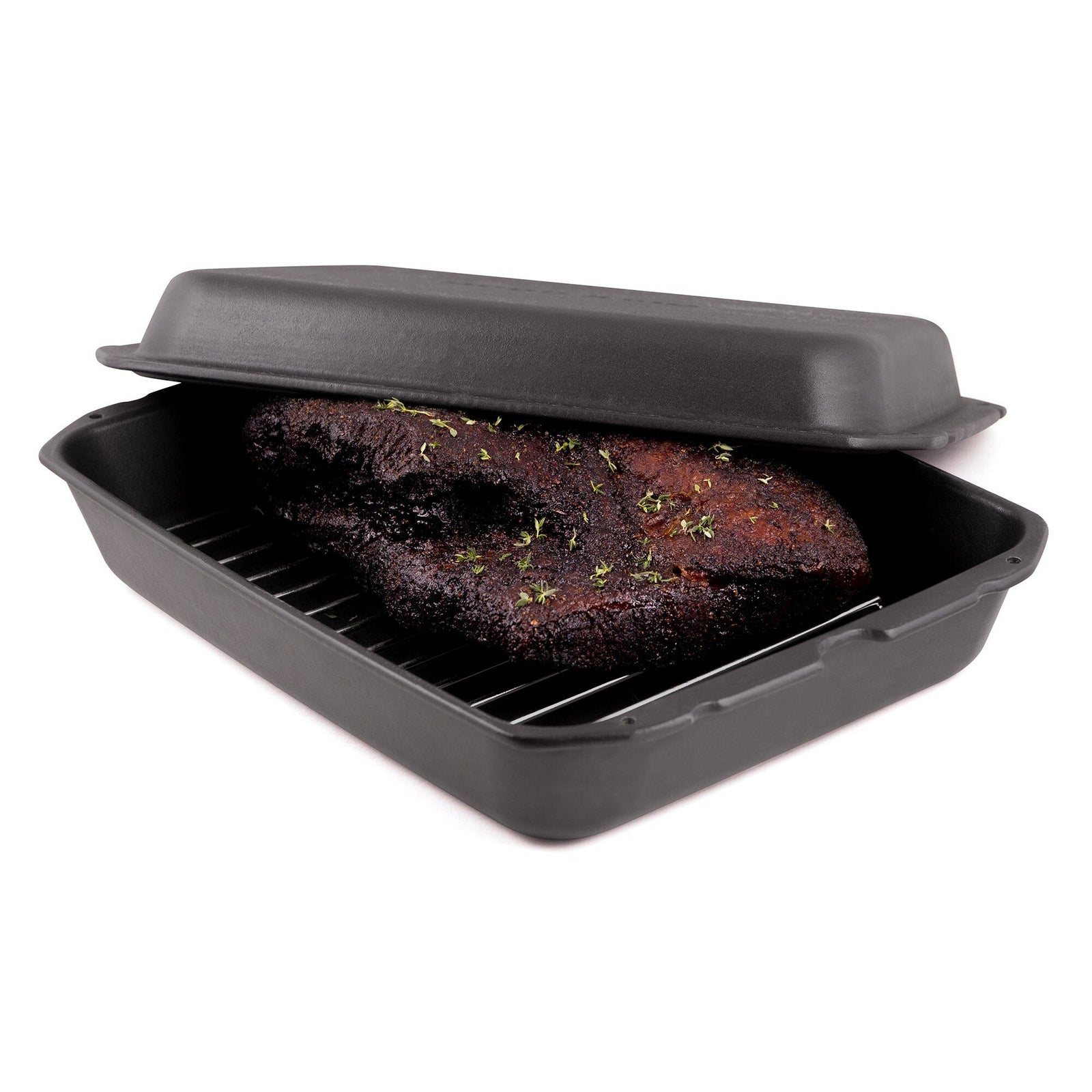 Broil king Broil king Støbejernsgryde king size 44 x 33 cm, sort – frontbillede (Grilltilbehør)