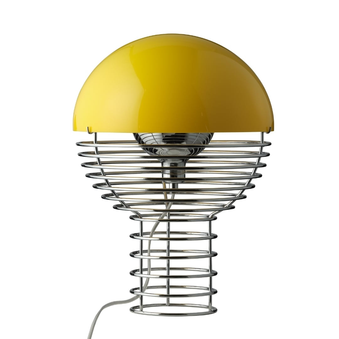 Produktbillede af Wire Bordlampe Krom/Gul Ø30 Verpan i premium kvalitet