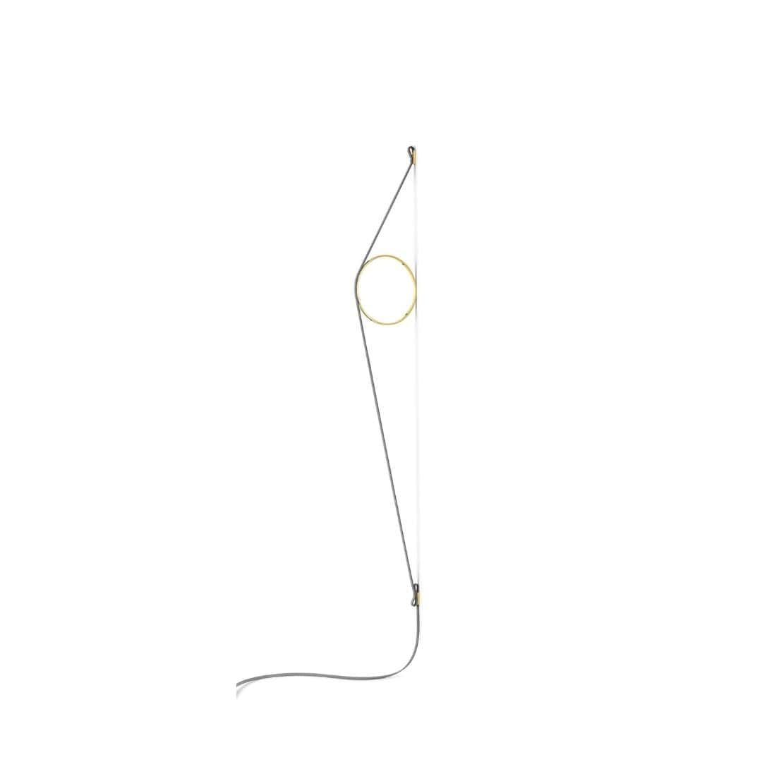 Produktbillede af Wirering Grå Væglampe Guld Cirkel 2700K Flos i premium kvalitet