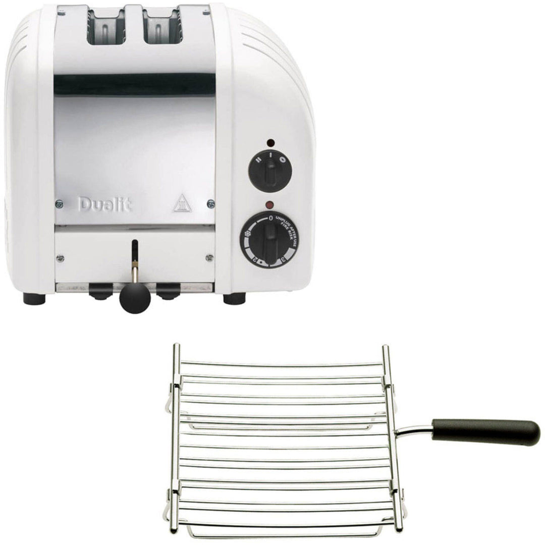 Dualit Dualit Brødrister Classic 2 skiver med grillfunktion, Hvid ❤ vinkelbillede (Brødristere)