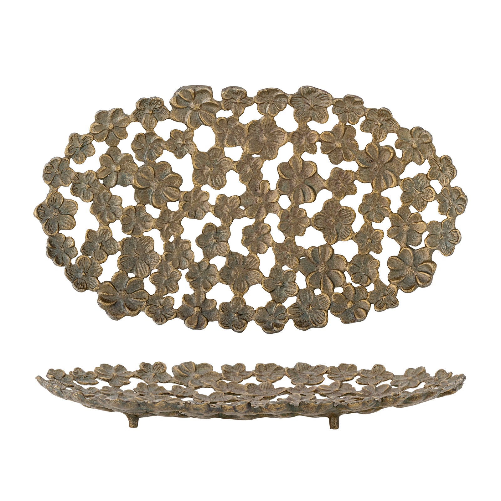 Produktbillede af CREATIVE COLLECTION Micha fad guld aluminium 43,5x25 i premium kvalitet