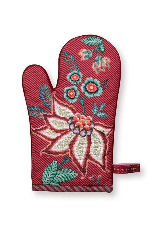 Produktbillede af Oven Glove Flower Festival Dark Pink 29x15cm på tilbud i høj kvalitet