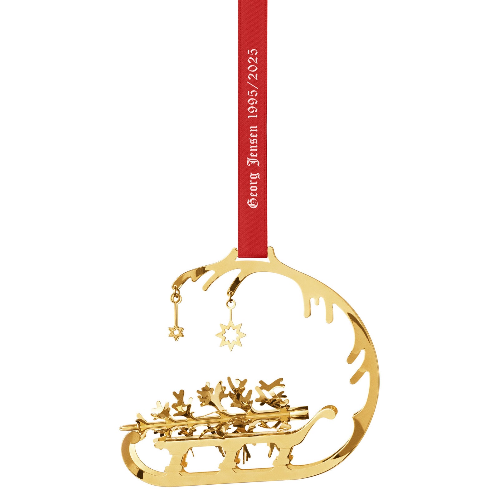 Georg jensen Georg Jensen CC 1995/2025 Slede julepynt, 18K guldplatering – frontbillede (Juledekoration)