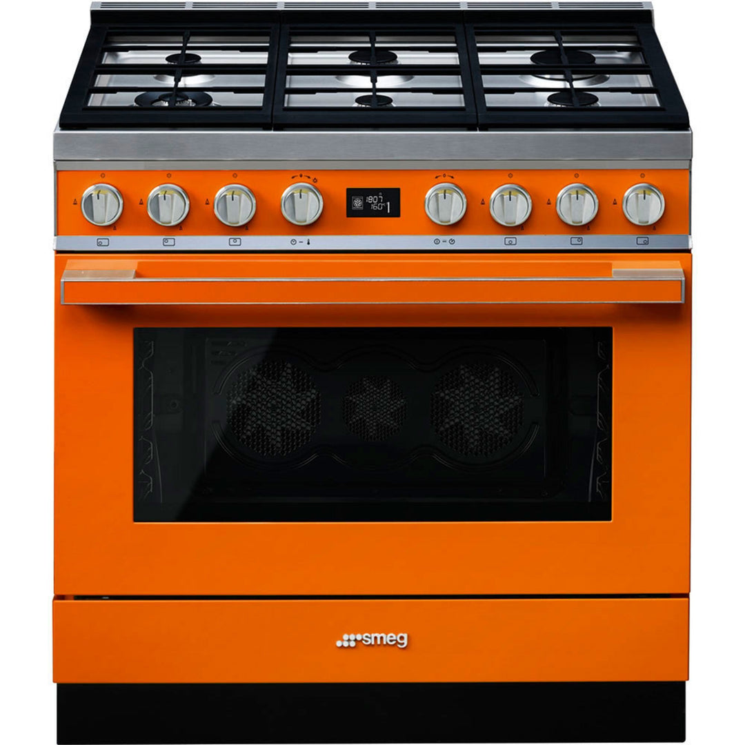 Smeg Smeg CPF9GPOR Portofino gaskomfur, orange ❤ produktbillede i kategorien Gasblus