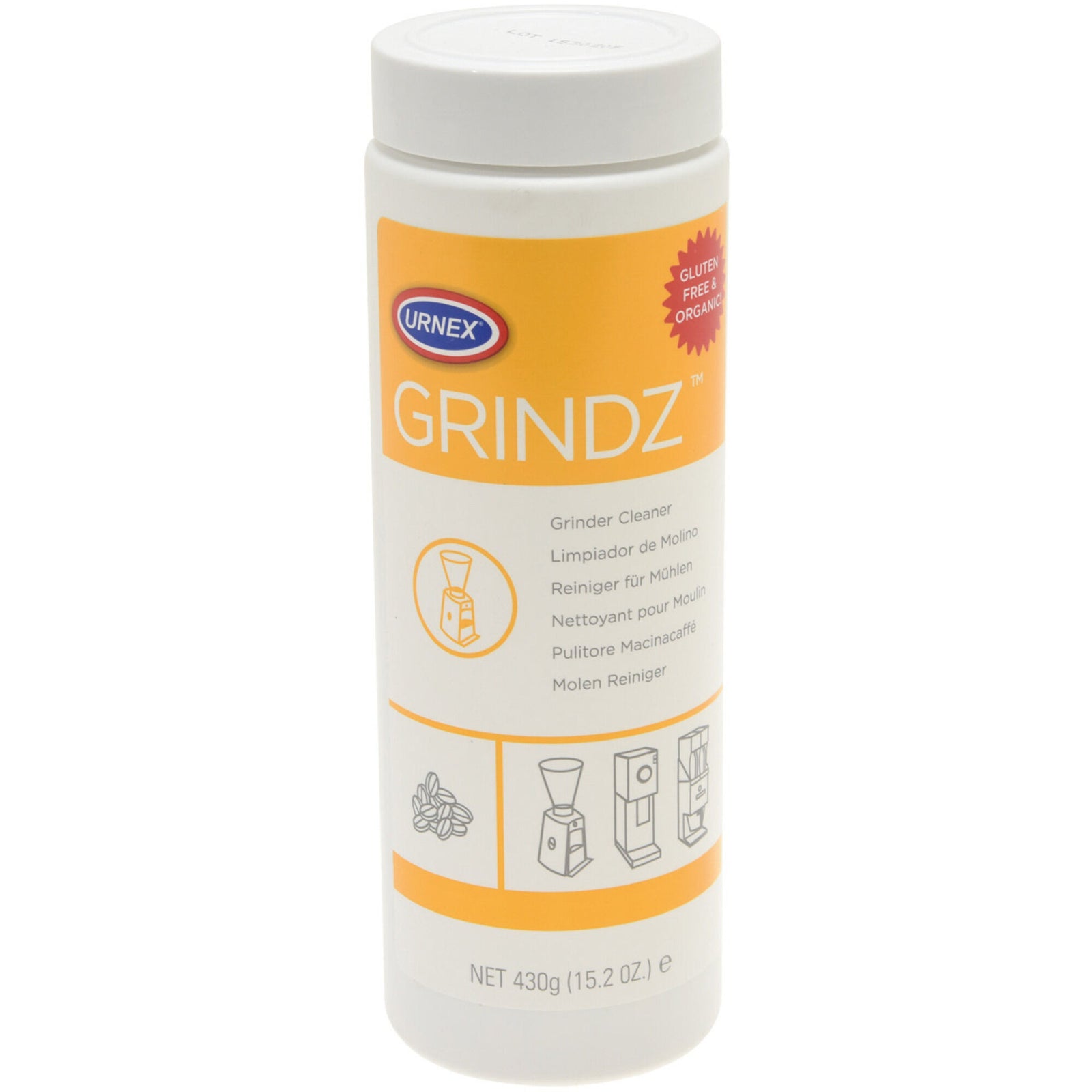 Urnex Urnex Grinder rens 430 g ❤ billede i brug i kategorien Rengøringsmidler