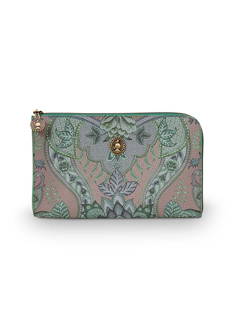 Produktbillede af Cosmetic Zipper Pouch Kyoto Festival Green 21x12.5cm på tilbud i høj kvalitet
