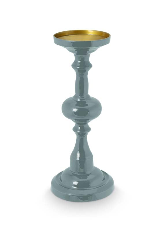 Produktbillede af Candle Holder Medium Metal Blue 34cm på tilbud i høj kvalitet