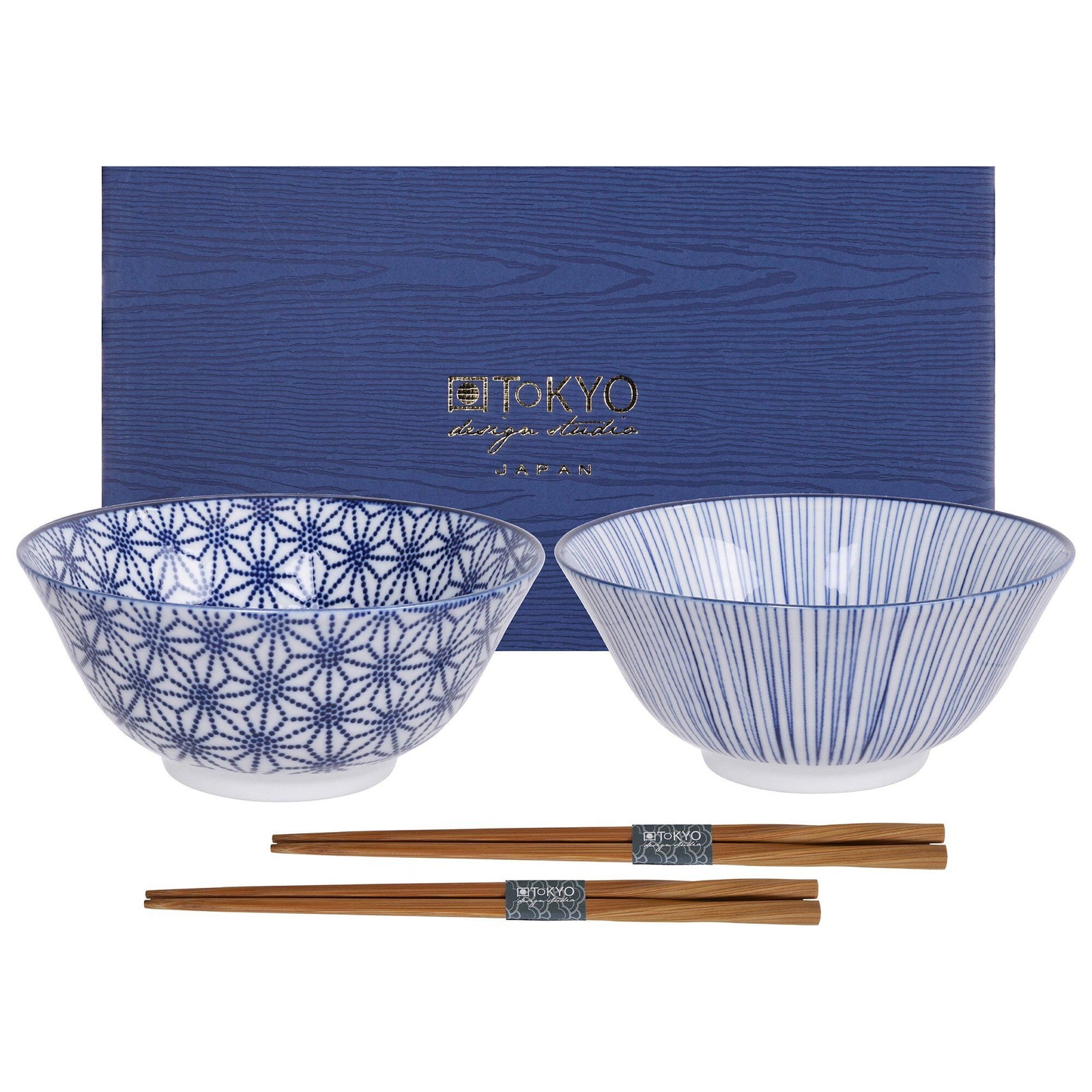 Tokyo design studio Tokyo design studio Nippon Blue skålesæt med spisepinde – billede i brug (Skål)