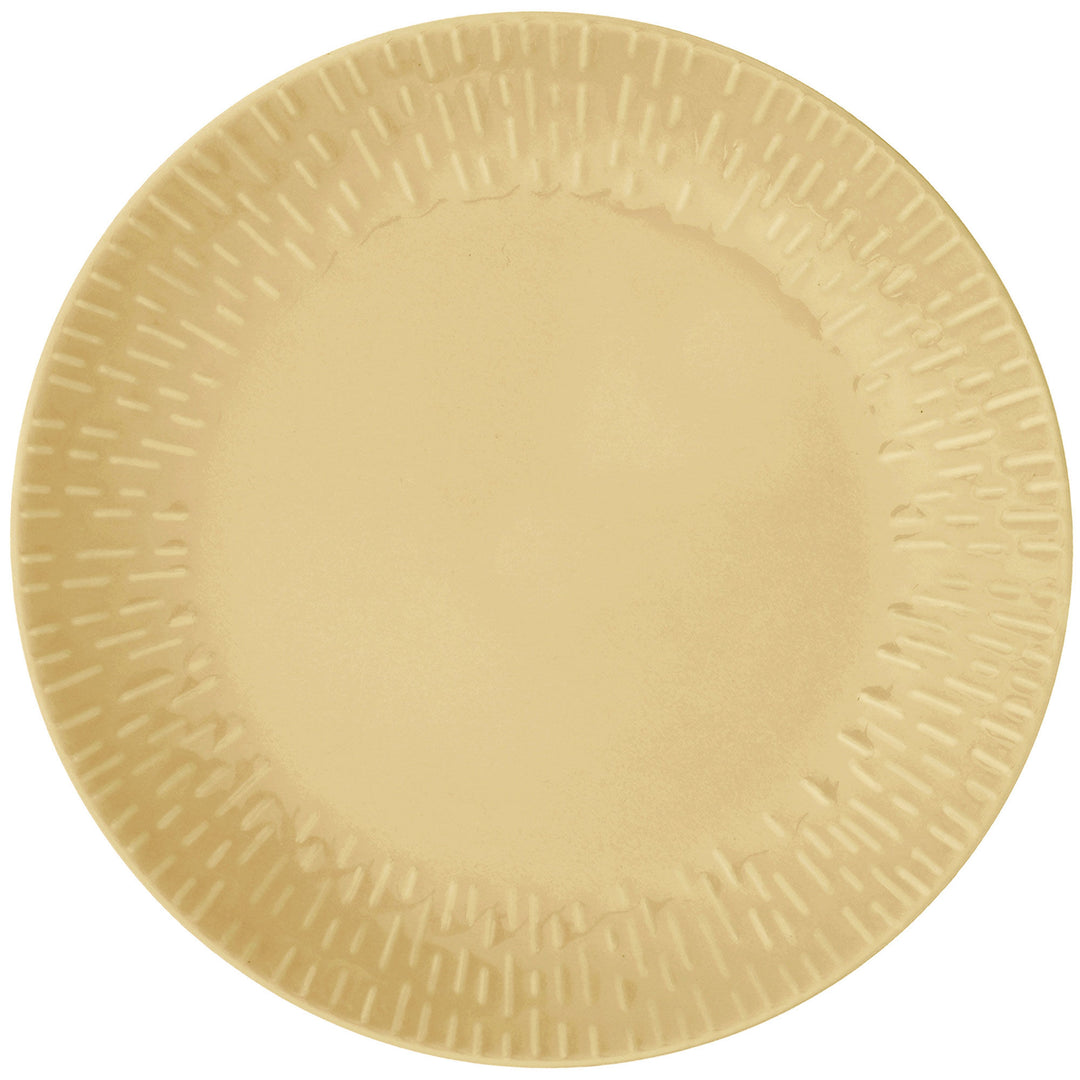 Aida Aida Confetti tallerken 24 cm, mustard – close-up (Morgenmadstallerken)
