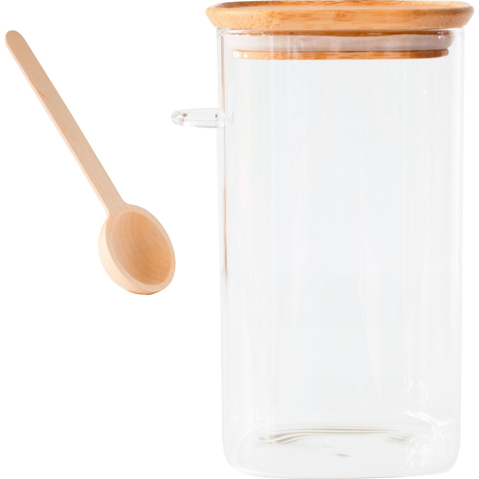 Pebbly Pebbly Opbevaringsglas med bambuslåg og måleske 1.400 ml – billede i brug (Opbevaringsboks)