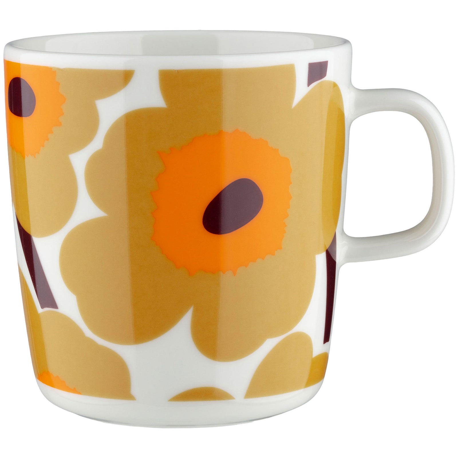 Marimekko Marimekko Unikko krus 4 dl, hvid/karamel/orange ❤ vinkelbillede (Krus & Kopper)