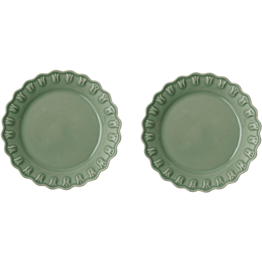 Potteryjo Potteryjo Tulipa asiet 20 cm, 2-pak, verona grøn – frontbillede (Tallerken)