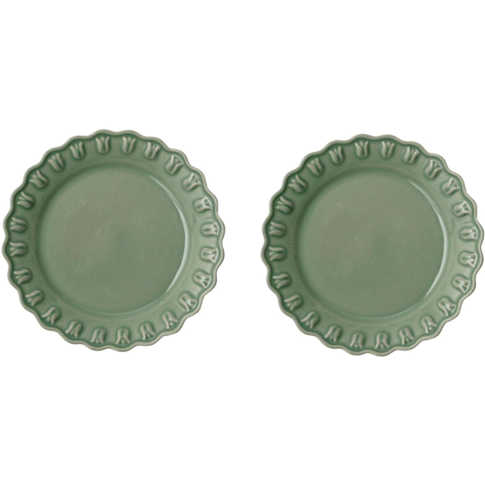Potteryjo Potteryjo Tulipa asiet 20 cm, 2-pak, verona grøn – frontbillede (Tallerken)