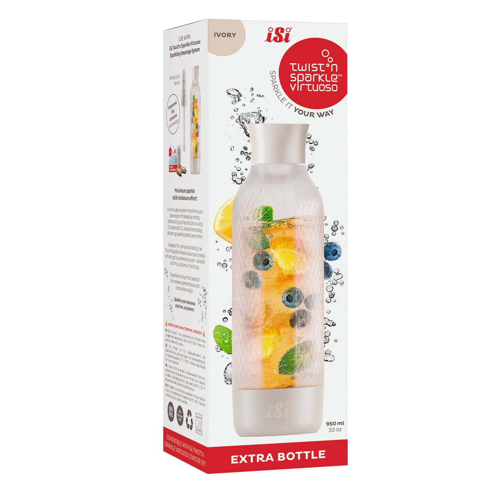 Isi Isi Twistn Sparkle Virtuoso ekstra flaske, ivory – close-up (Flasker)