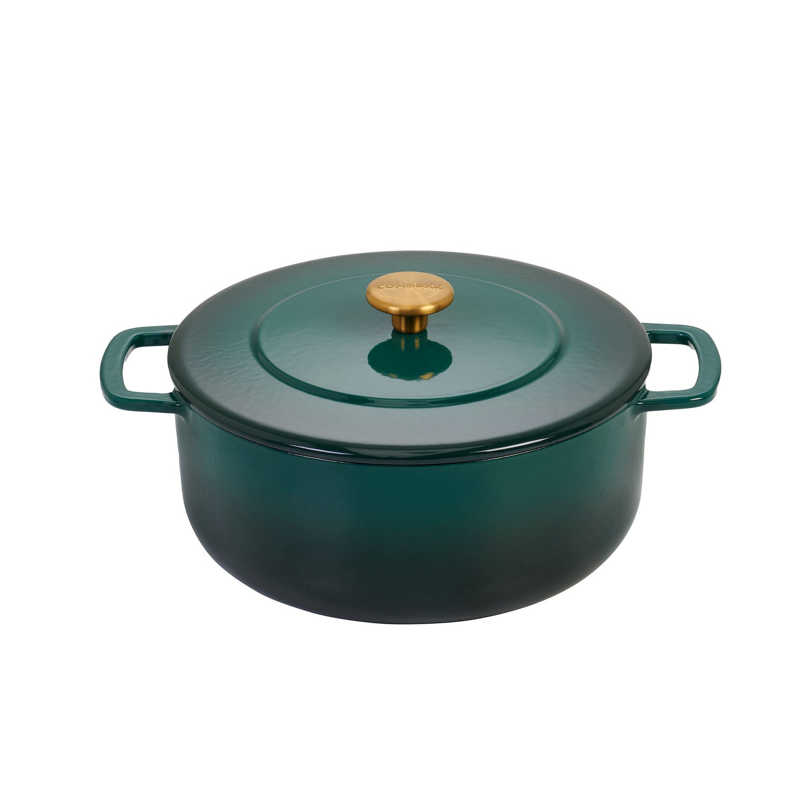 Combekk Combekk støbejernsgryde med Låg Ø28 cm/5,3 liter, grøn – close-up (Gryder)