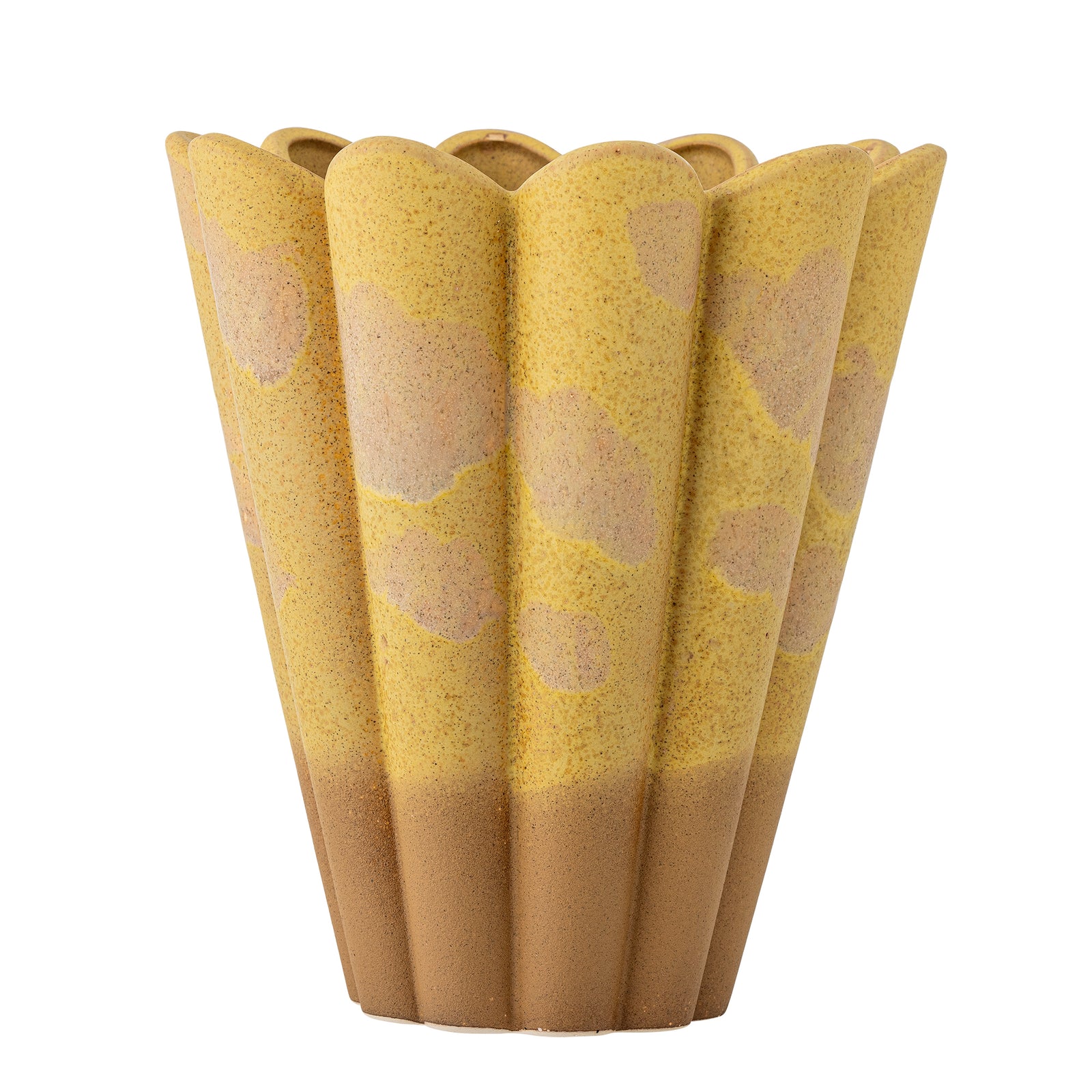Produktbillede af CREATIVE COLLECTION Penn vase gul stentøj D25,5xH29 i premium kvalitet