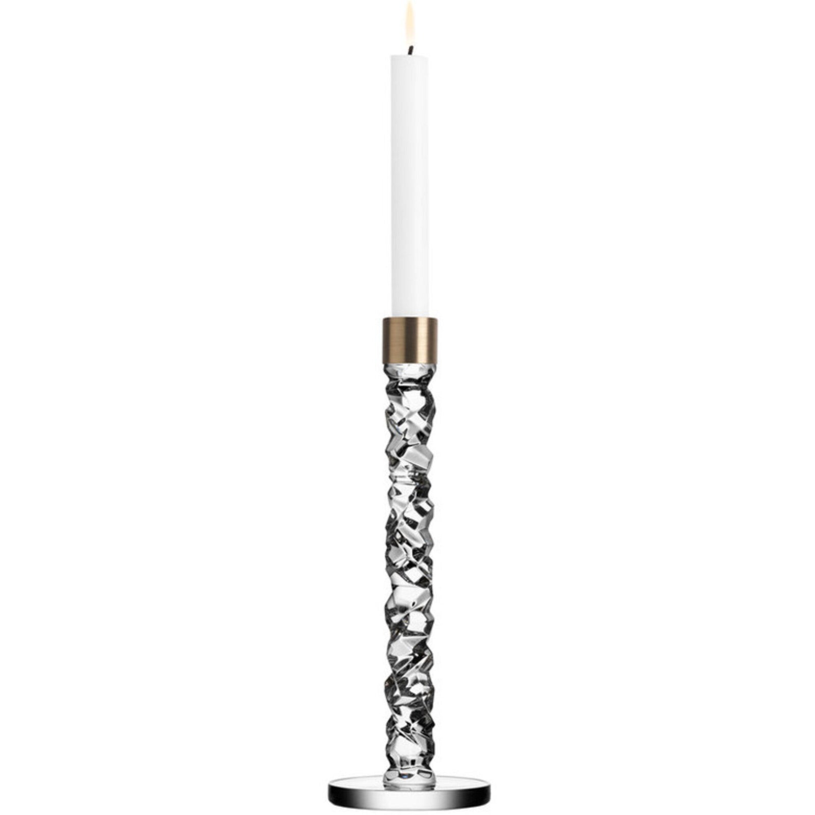 Orrefors Orrefors Carat lysestage messing, 29,7cm. ❤ detaljebillede i kategorien Lysestage