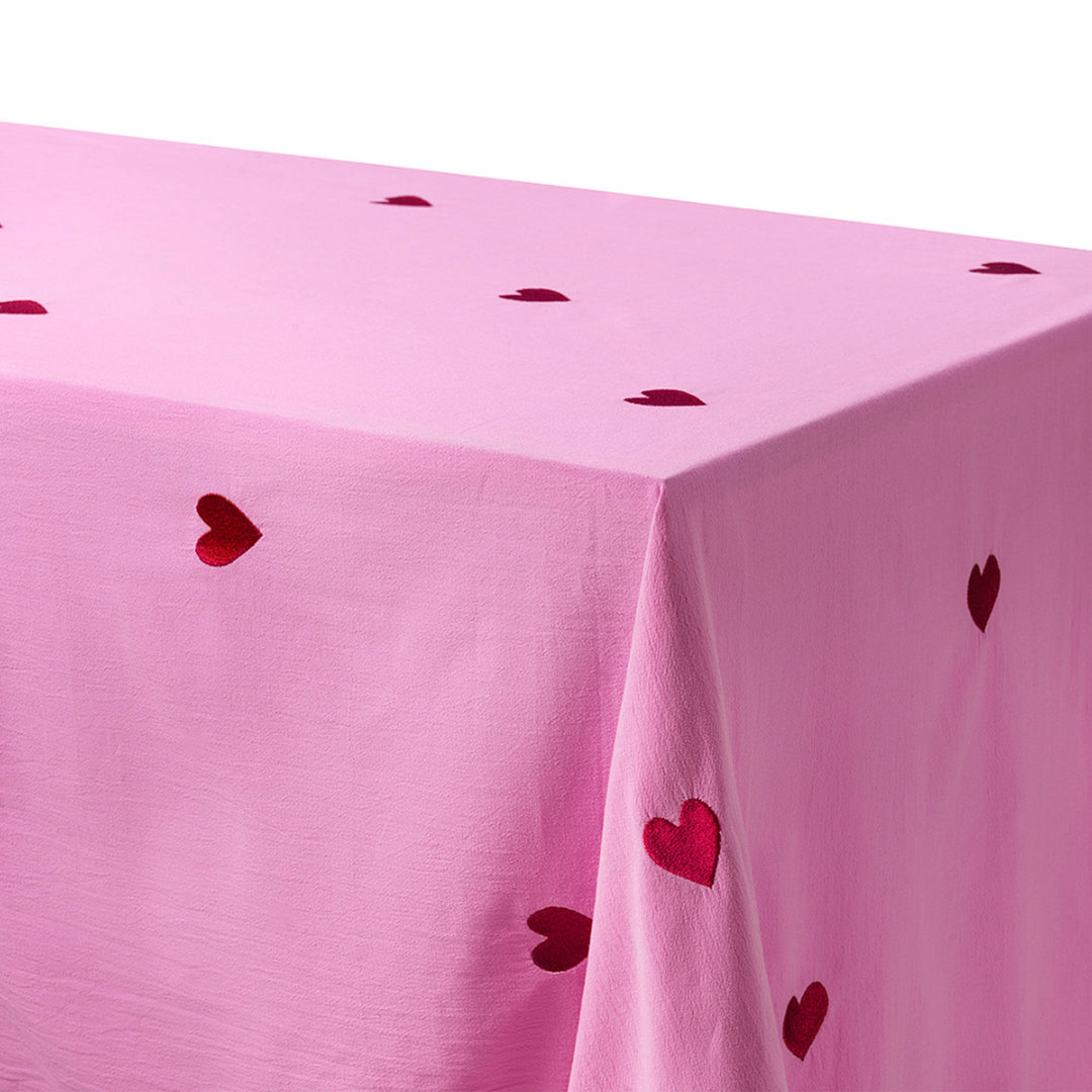 Midnatt Midnatt Pink Hearts Dug 250x145 cm, rosa ❤ produktbillede i kategorien Dug