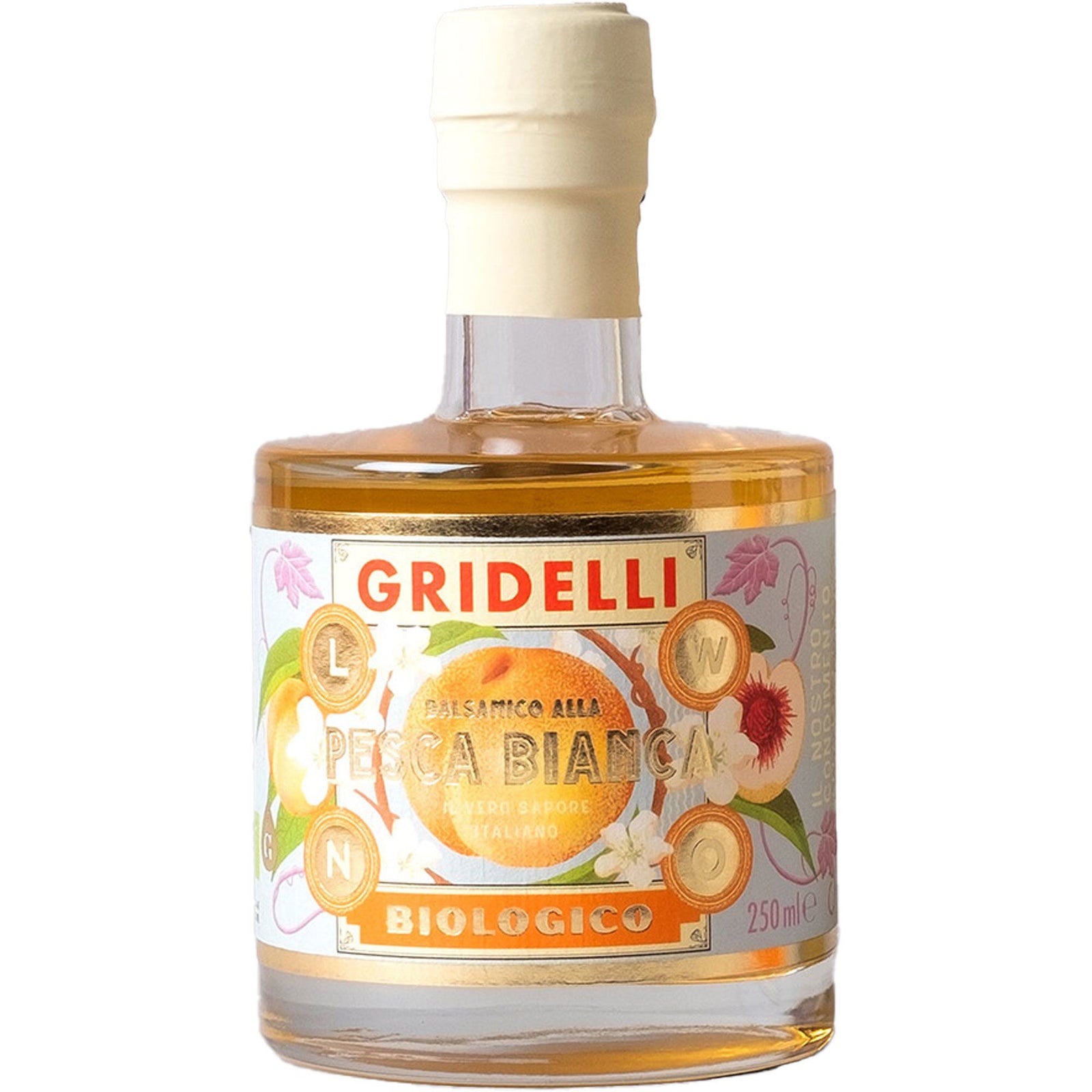 Fratelli gridelli Fratelli gridelli Balsamico Alla Pesca Bianca hvid balsamicoeddike 250 ml – produktvisning (Delikatesser)