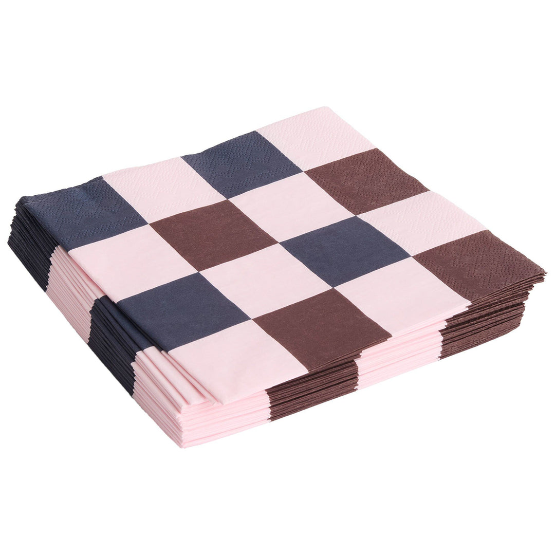 Hay Hay Pattern frokostserviet, pink/bordeaux/sort – close-up (Serviet)