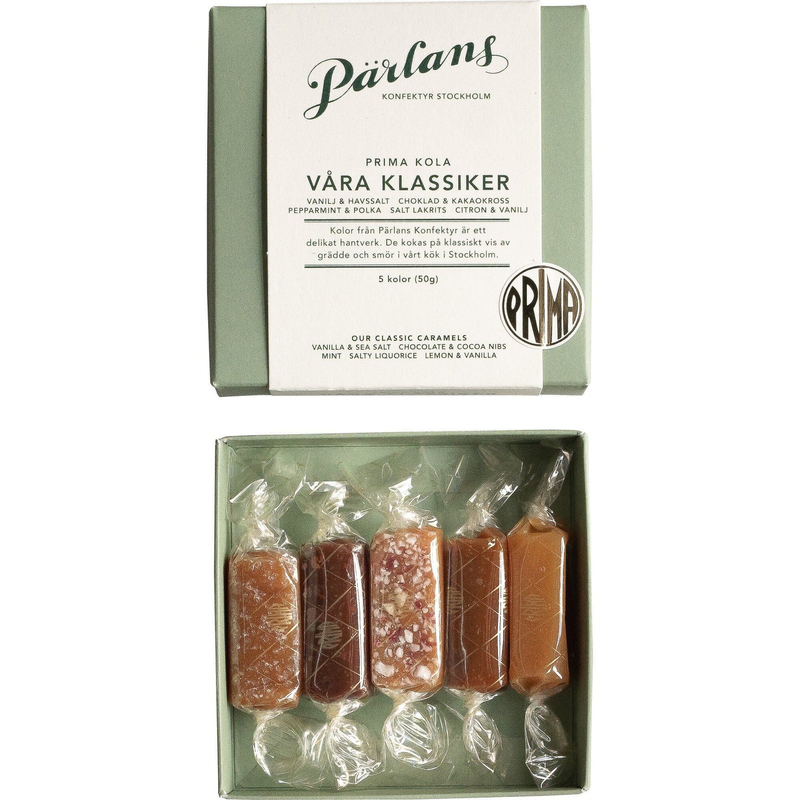Pärlans Pärlans Vores klassikere karameller, 5 stk. ❤ produktfoto i kategorien Slik