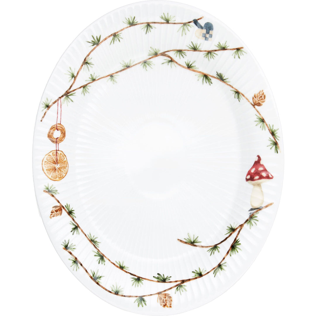 Kähler Kähler Hammershøi Christmas Oval Bordfad 22,5x28,5 cm. – close-up (Fad)
