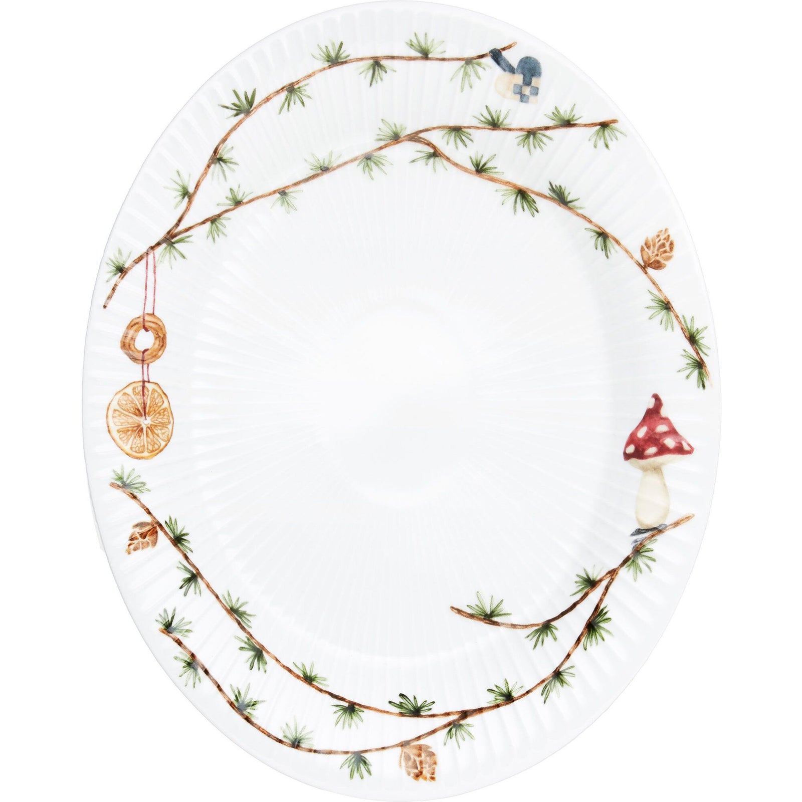 Kähler Kähler Hammershøi Christmas Oval Bordfad 22,5x28,5 cm. – close-up (Fad)