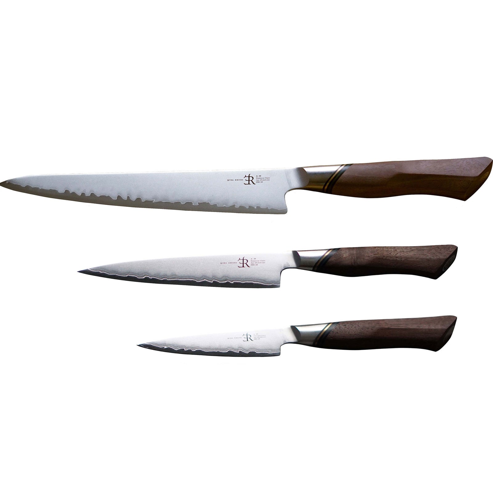 Ryda knives Ryda Knives A-30 Knivssæt - trancherkniv, universal- & skalkniv ❤ produktbillede (Knivsæt)