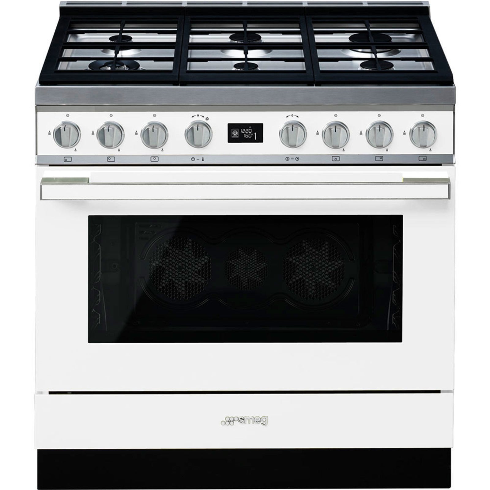 Smeg Smeg CPF9GPWH Portofino gaskomfur, hvid – vinkelbillede (Gasblus)