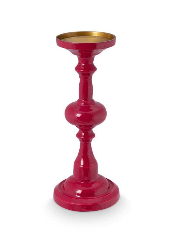 Produktbillede af Candle Holder Medium Metal Pink 34cm på tilbud i høj kvalitet