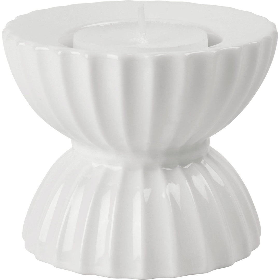 Lyngby porcelæn Lyngby porcelæn Tura lysestage til fyrfadslys Ø8 cm, hvid ❤ billede i brug i kategorien Lanterne