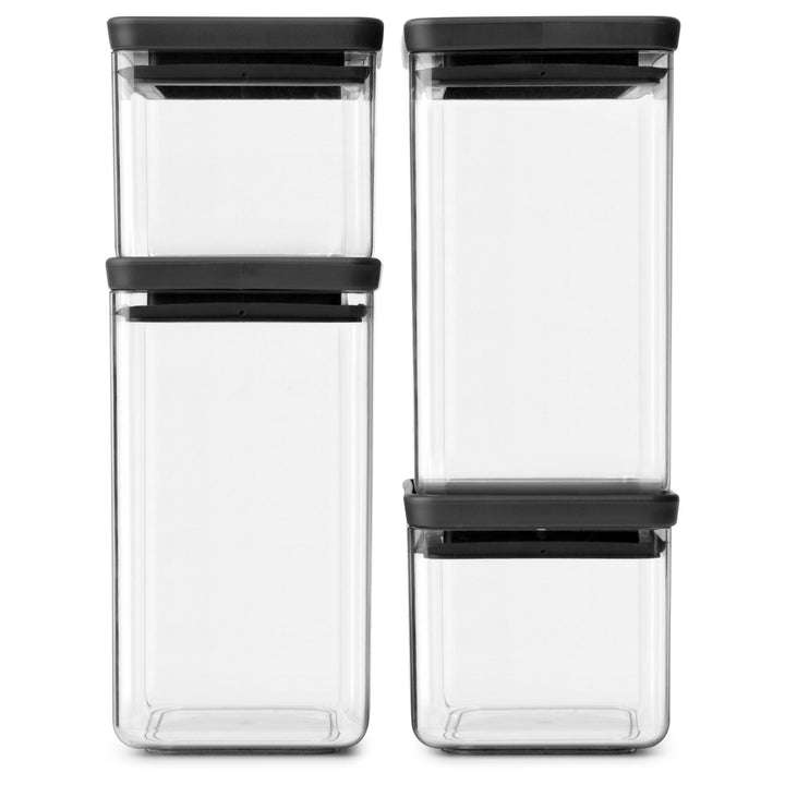 Brabantia Brabantia Tasty+ opbevaringsbeholder, mørkegrå, 4 stk. ❤ produktbillede (Madopbevaring)