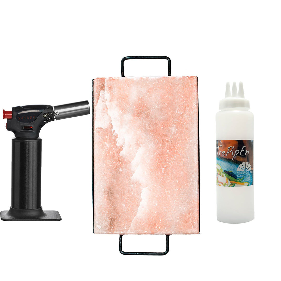 Satake Satake Gourmetsæt med gasbrænder, saltsten & dressingflaske ❤ frontbillede (Gasbrænder)