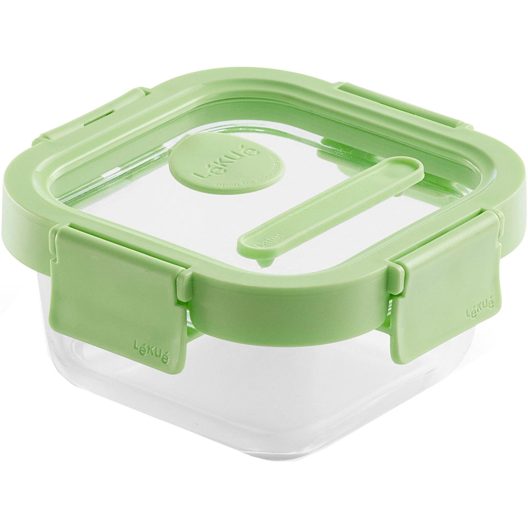 Lékué Lékué Kvadratisk madkasse 320 ml, glas/grøn – produktfoto (Madkasse)