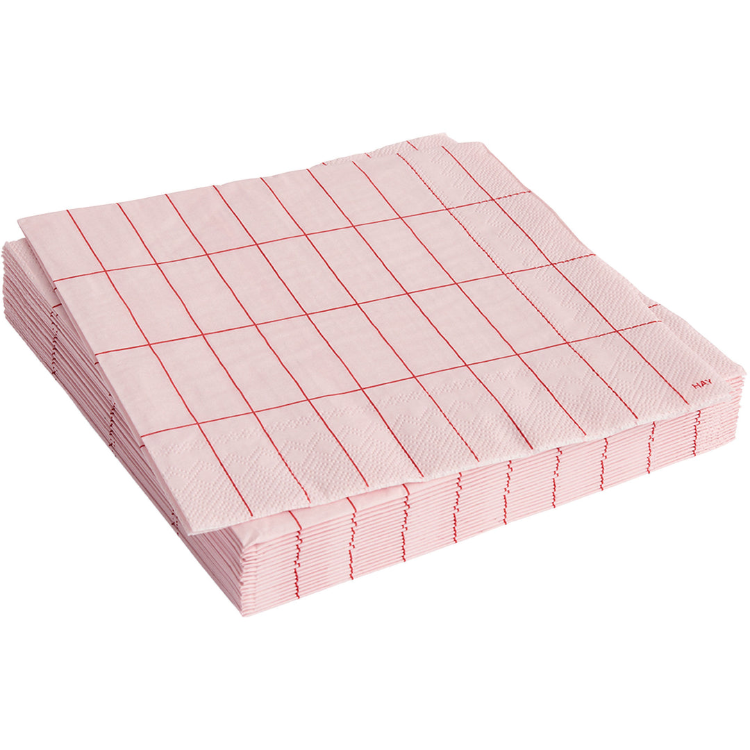 Hay HAY Pattern Middagsservietter Pink Red Grid 20 stk. – produktvisning (Serviet)
