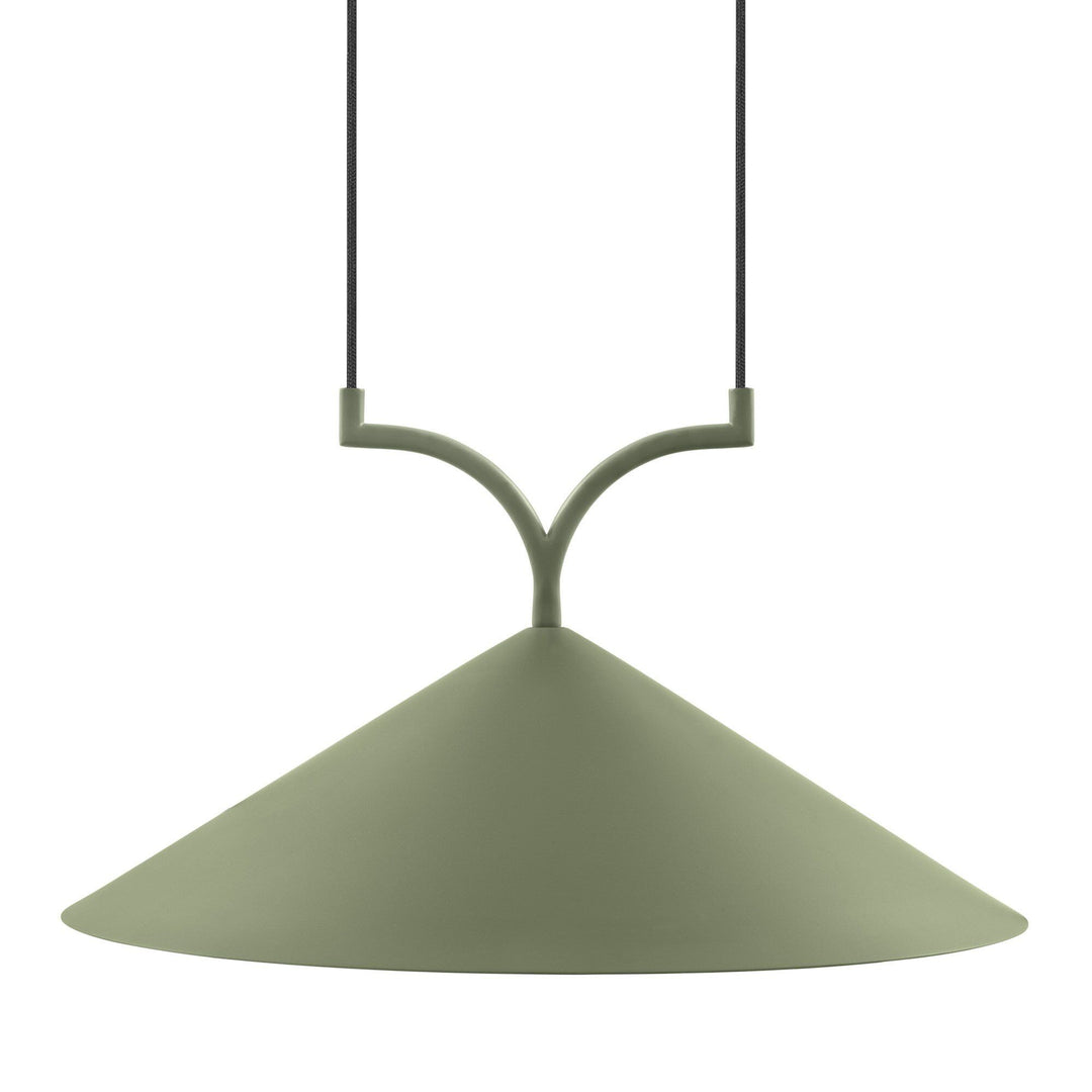 Globen lighting Globen lighting Curve pendel loftlampe 50 cm, grøn – close-up (Lampe)