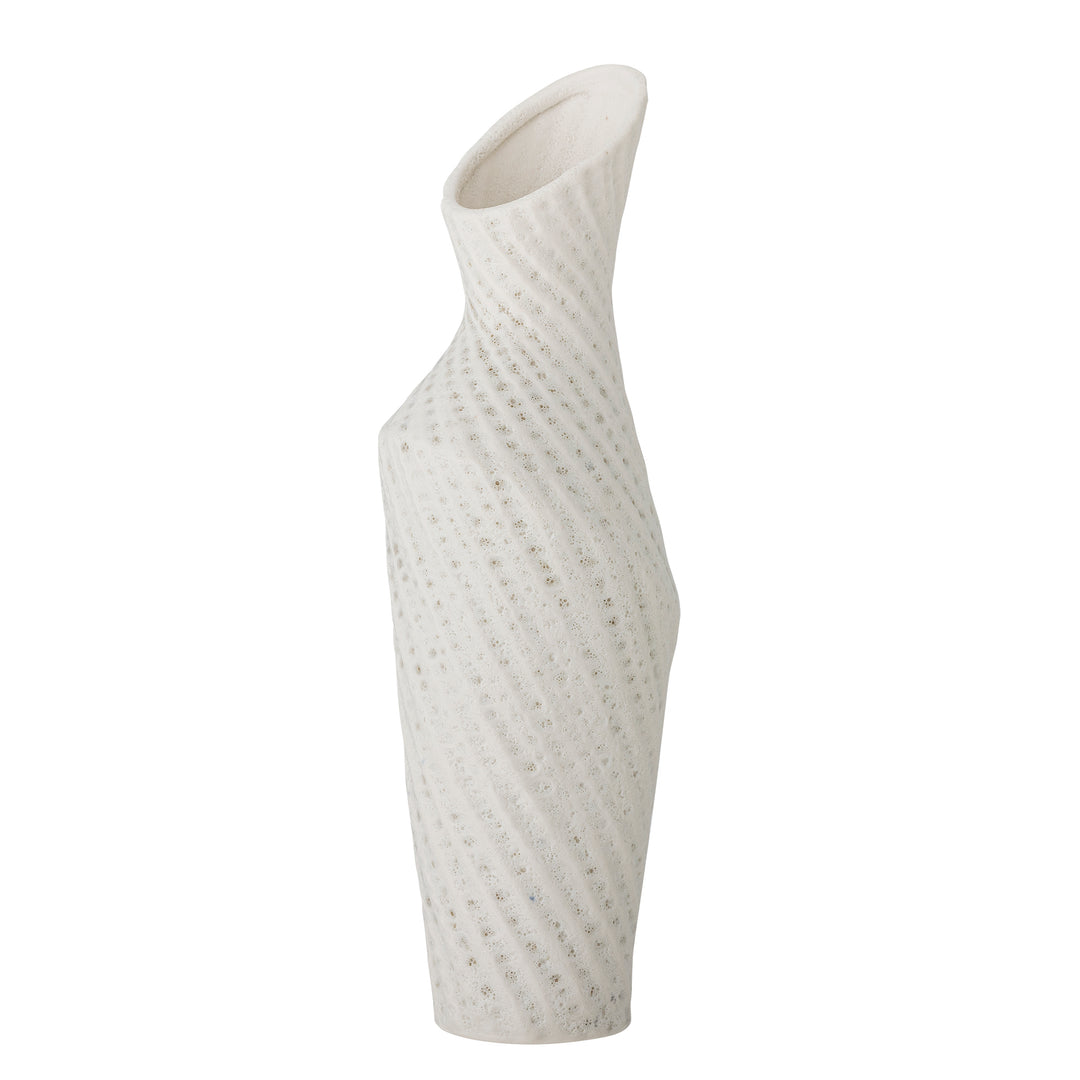 CREATIVE COLLECTION Fikla vase hvid stentøj H:29