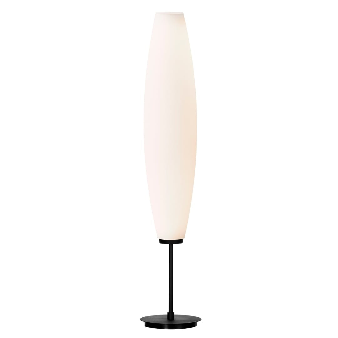 Produktbillede af Zenta Gulvlampe Sort/Opal Glas Herstal i premium kvalitet