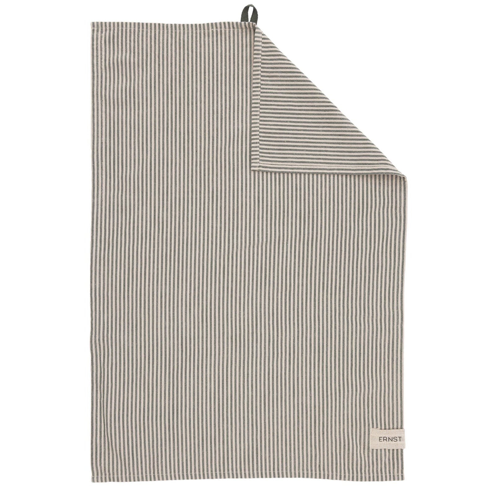 Ernst Ernst Viskestykke stribet 47x70 cm, grøn/beige – produktvisning (Køkkenhåndklæde)