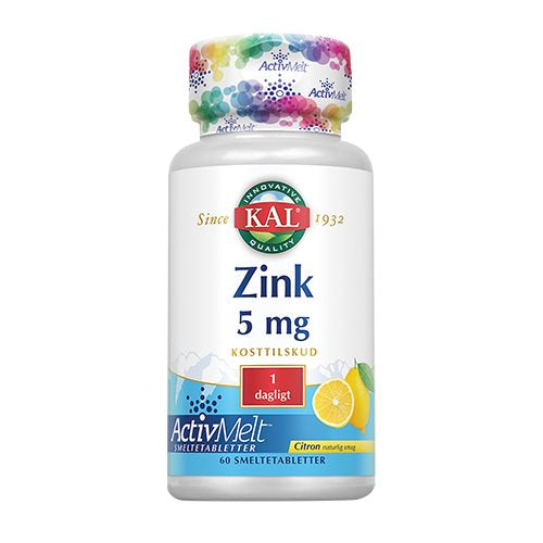 Detaljeret produktbillede af Kal Zink 5 mg 60 smeltetabl. på tilbud