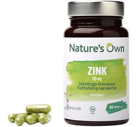 Produktbillede af Natures Own Zink Wholefood 60 kap. på tilbud