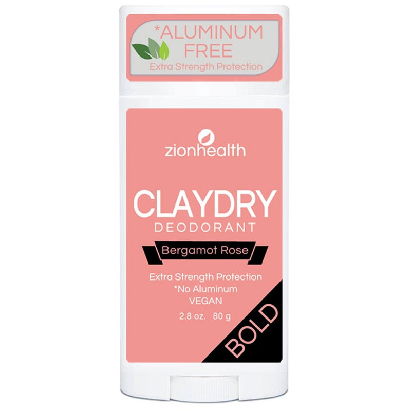 Detaljeret produktbillede af Zionhealth Bio Claydry deodorant Bergamot Rose 80g. på tilbud