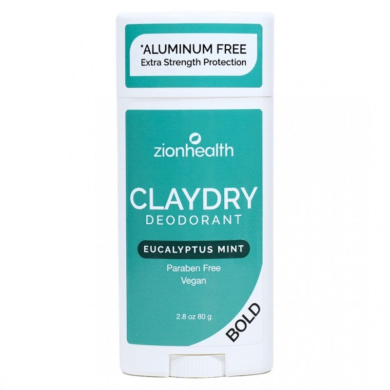 Detaljeret produktbillede af Zionhealth Bio Claydry deodorant Eucalyptus mint 80g. på tilbud