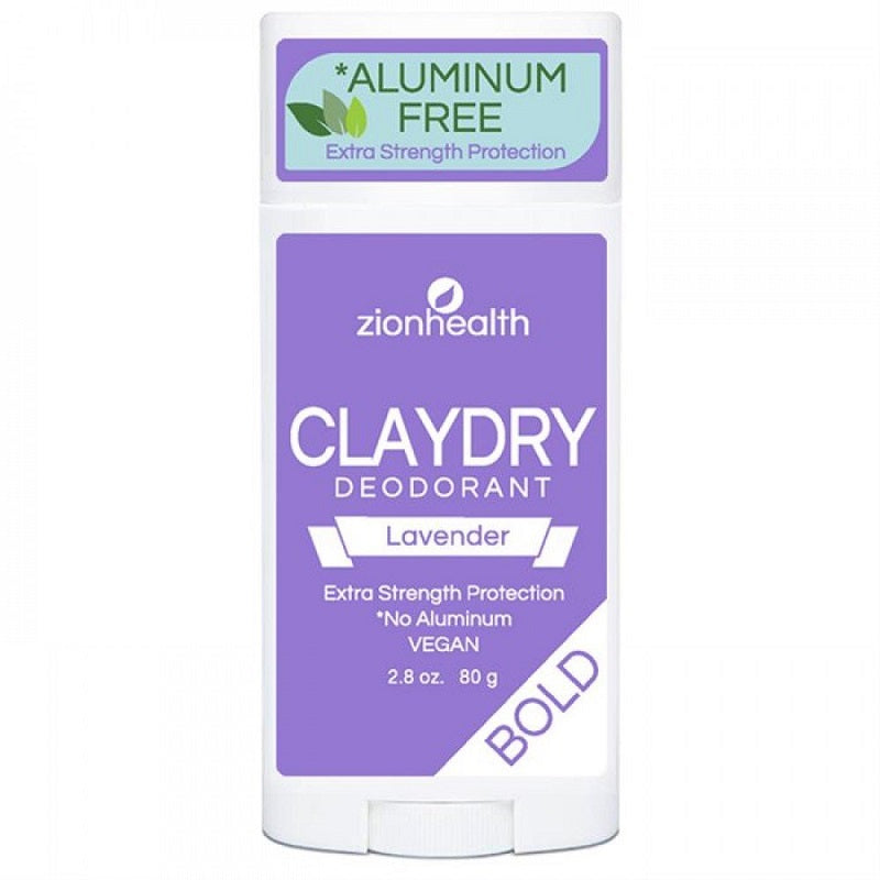 Detaljeret produktbillede af Zionhealth Bio Claydry deodorant Lavender 80g. på tilbud